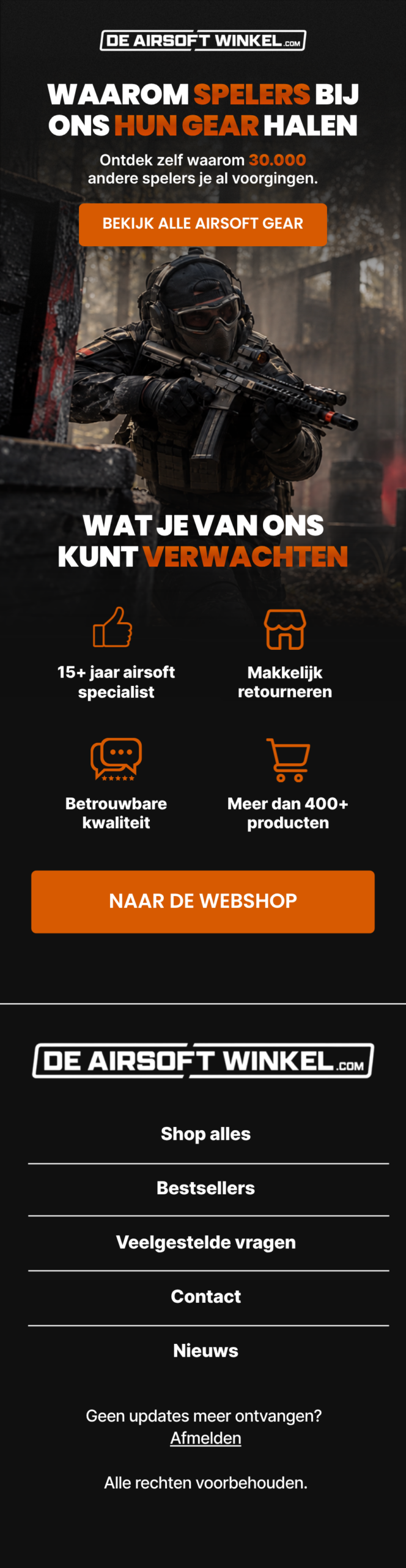 Voorbeeld emailontwerp Airsoft