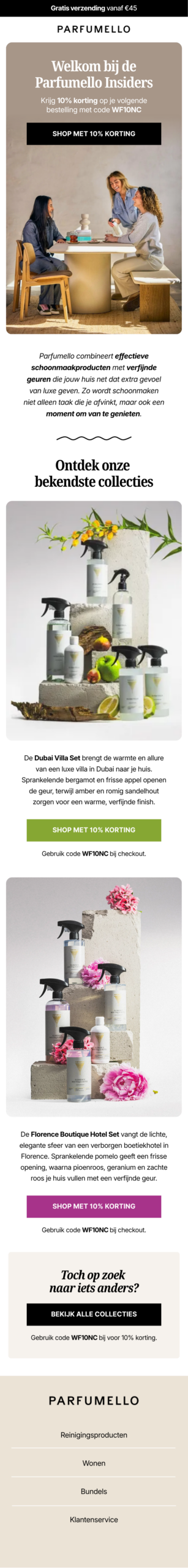 Voorbeeld emailontwerp Parfumello